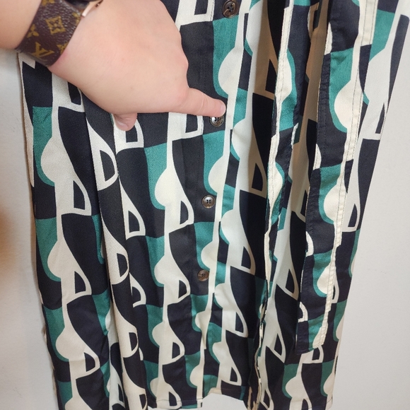 MELLODAY Geometric Black and Cream Midi Dress - Picture 6 of 15